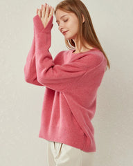 Weit geschnittener Kaschmirpullover mit Rundhalsausschnitt