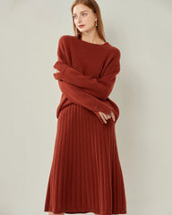 Weit geschnittener Kaschmirpullover mit Rundhalsausschnitt