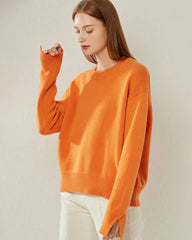 Weit geschnittener Kaschmirpullover mit Rundhalsausschnitt