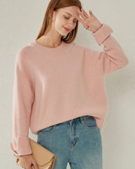 Weit geschnittener Kaschmirpullover mit Rundhalsausschnitt