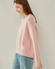 Weit geschnittener Kaschmirpullover mit Rundhalsausschnitt