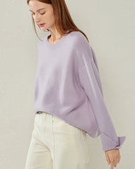 Weit geschnittener Kaschmirpullover mit Rundhalsausschnitt