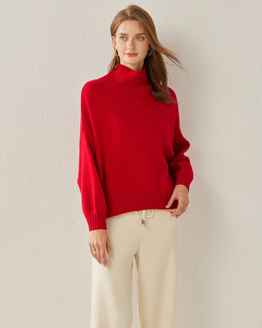 Luxuriöser oversized Turtleneck Kaschmir-Pullover