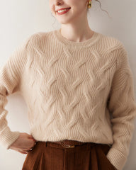Luxus-Zopfmuster-Kaschmirpullover