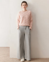 Luxus-Zopfmuster-Kaschmirpullover