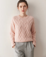 Luxus-Zopfmuster-Kaschmirpullover