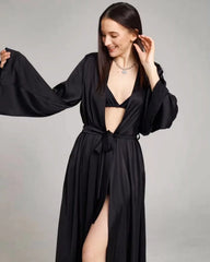Luxuriöser langer Seiden-Robe für Damen