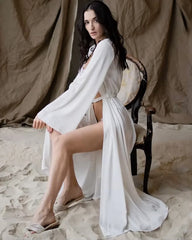 Luxuriöser langer Seiden-Robe für Damen
