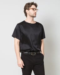 Männer weiches Seiden-T-Shirt in casual normale Passform