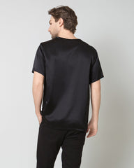 Männer weiches Seiden-T-Shirt in casual normale Passform
