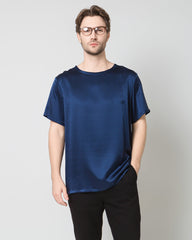 Männer weiches Seiden-T-Shirt in casual normale Passform