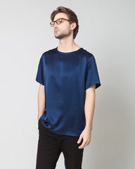 Männer weiches Seiden-T-Shirt in casual normale Passform