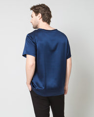 Männer weiches Seiden-T-Shirt in casual normale Passform