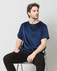 Männer weiches Seiden-T-Shirt in casual normale Passform