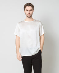 Männer weiches Seiden-T-Shirt in casual normale Passform