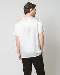 Männer weiches Seiden-T-Shirt in casual normale Passform