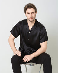 Männer Seiden-Klassik-Hemd mit kurzen Ärmeln, Geschäftsstil