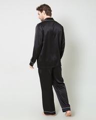Seiden-Pyjamas für Männer mit kontrastierenden Fütterungen