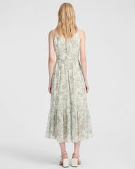 Frühjahrsmoos Paisley Seiden Maxikleid