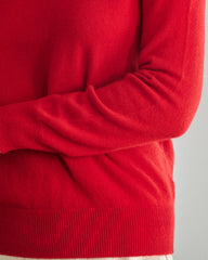 Kaschmirpullover mit gefälstem Kragen