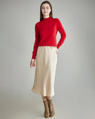 Kaschmirpullover mit gefälstem Kragen