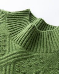 Rollkragen-Pullover aus Kaschmir mit Rautenmuster