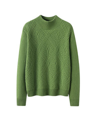 Rollkragen-Pullover aus Kaschmir mit Rautenmuster