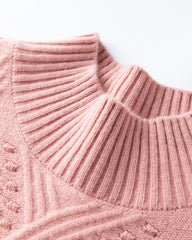 Rollkragen-Pullover aus Kaschmir mit Rautenmuster