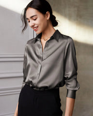 Langarmshirt aus Maulbeerseide für Damen