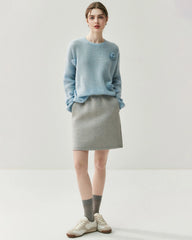 Oversize Seide-Kaschmir-Flower-Pullover