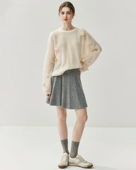 Oversize Seide-Kaschmir-Flower-Pullover