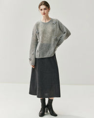 Oversize Seide-Kaschmir-Flower-Pullover