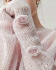 Oversize Seide-Kaschmir-Flower-Pullover