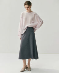 Oversize Seide-Kaschmir-Flower-Pullover