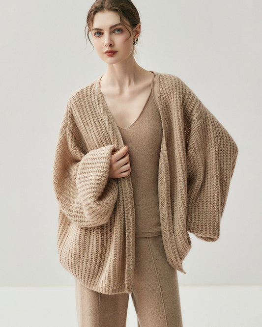 Oversize-Seide-Kaschmir-Cardigan