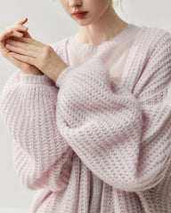 Oversize-Seide-Kaschmir-Cardigan