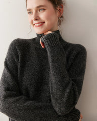 Übergroßer Damen-Kaschmirrollkragenpullover