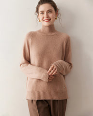 Übergroßer Damen-Kaschmirrollkragenpullover