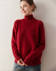 Übergroßer Damen-Kaschmirrollkragenpullover