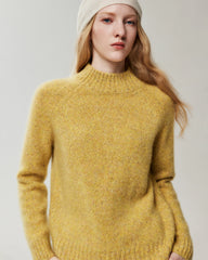 Pullover aus reinem Kaschmir mit Stehkragen und Raglanärmeln