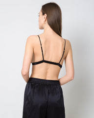 Drahtloser 100% Seiden-Satin-BH mit weichem, atmungsaktivem Kragen
