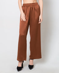 Damen Seiden-Satin Breitbeinige Hosen