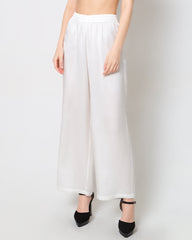 Damen Seiden-Satin Breitbeinige Hosen