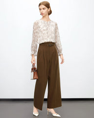 Rose Skizze Blumen Seidenbluse