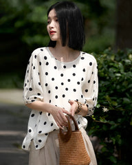 Seidenbluse mit Punkten