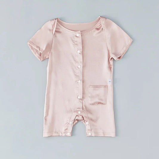 Kurzärmlige Baby Seiden-Einheitsanzüge