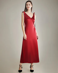 Seiden-Schlupf-Nachtkleid mit Schulterbändern