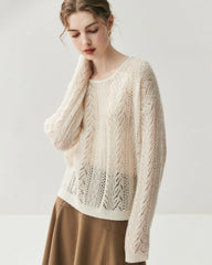 Pullover mit Rundhalsausschnitt aus Seiden-Kaschmir-Mix