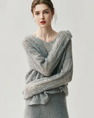 Pullover mit Rundhalsausschnitt aus Seiden-Kaschmir-Mix
