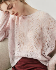 Pullover mit Rundhalsausschnitt aus Seiden-Kaschmir-Mix